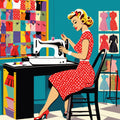 Pop Art Sewing Fabric Panel 15