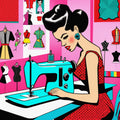 Pop Art Sewing Fabric Panel 3