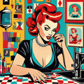 Pop Art Sewing Fabric Panel 37