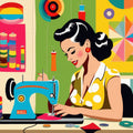 Pop Art Sewing Fabric Panel 42