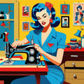 Pop Art Sewing Fabric Panel 47