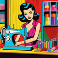 Pop Art Sewing Fabric Panel 56