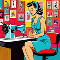 Pop Art Sewing Fabric Panel 57