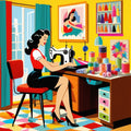 Pop Art Sewing Fabric Panel 80