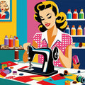 Pop Art Sewing Fabric Panel 84