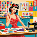 Pop Art Sewing Fabric Panel 89