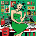 Pop Art Sewing Fabric Panel 9