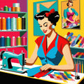 Pop Art Sewing Fabric Panel 90