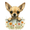 Puppies Peeking Over Fence Fabric Panel 10