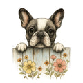 Puppies Peeking Over Fence Fabric Panel 7