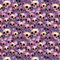 Purple Skulls Witchypoo Cotton 44"/45" Fabric Per Yard