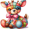 Quilted Toy Animals Fabric Panel 9