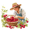 Raspberry Gardens Fabric Panel 10