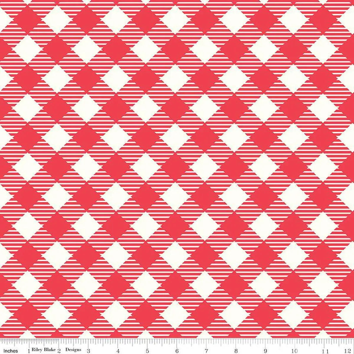 Red Cayenne Lori Holt Bee Ginghams Cotton Wideback Fabric per yard