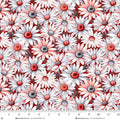 Red Daisies Scarlet's Treasure 44"/45" Cotton Fabric Per Yard
