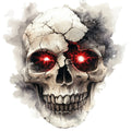 Red Eyed Skull Fabric Panel 23