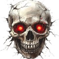 Red Eyed Skull Fabric Panel 9