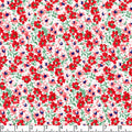 Red Flower Patch 45" Wide Cotton Fabric Per Yard