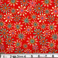Red Flower Power 45" Wide Cotton Fabric Per Yard