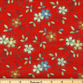 Red Happy Floral 45" Wide Cotton Fabric Per Yard