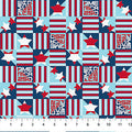 Red Multi Starstripe Block 44"/45" Cotton Fabric Per Yard