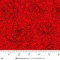 Red Peony Monotone Scarlet's Treasure 44"/45" Cotton Fabric Per Yard