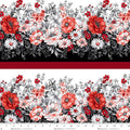Red White Border Stripe Scarlet's Treasure 44"/45" Cotton Fabric Per Yard