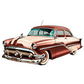 Retro Cars Fabric Panel 3