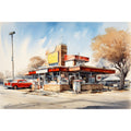 Retro Diner Fabric Panel 8