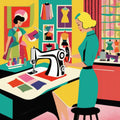 Retro Sewing Fabric Panel 10