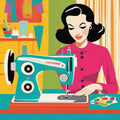 Retro Sewing Fabric Panel 12