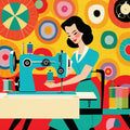 Retro Sewing Fabric Panel 7
