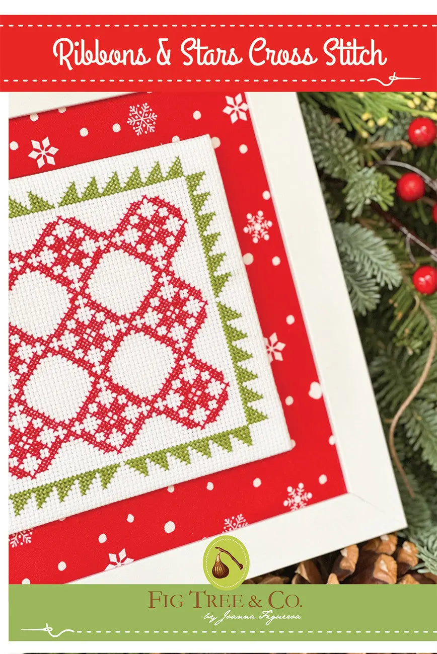 Ribbons and Stars Cross Stitch