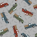 Rise with the Sun - Trucks - Gray 44" / 45" Fabric Per Yard