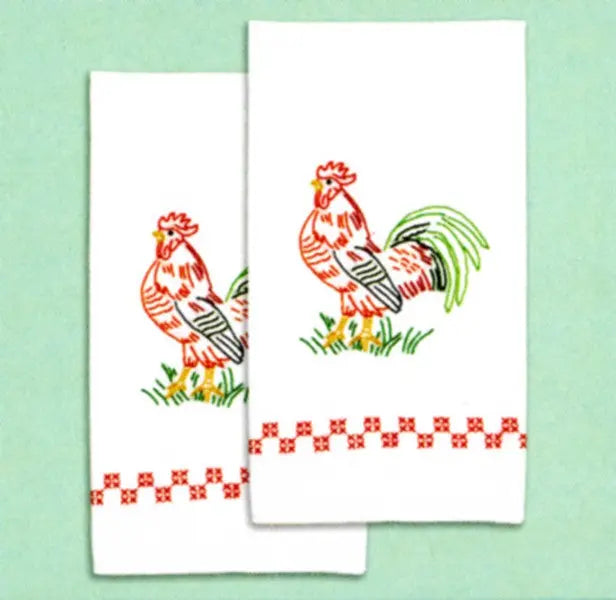 Rooster Hand Towels 17in x 28in