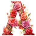 Rose Alphabet Fabric Panel 23