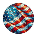 Round Stained Glass Patriotic Fabric Panel 9