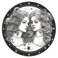 Round Zodiac Signs Fabric Panel 6