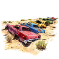 Route 66 Scene Fabric Panel 22