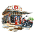 Route 66 Scene Fabric Panel 27