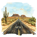 Route 66 Scene Fabric Panel 30