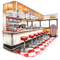 Route 66 Scene Fabric Panel 5