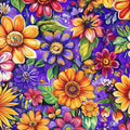 Royal Garden Quilt Back - Groovy Garden 108" wide Fabric per yard