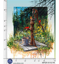 Rusted Water Pump  Meadow Perch MPER-6110-PA Cotton 44/45 Fabric Per Yard