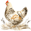 Rustic Barnyard Birds Fabric Panel 1