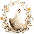 Rustic Barnyard Birds Fabric Panel 11
