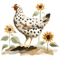 Rustic Barnyard Birds Fabric Panel 41