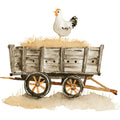 Rustic Barnyard Birds Fabric Panel 72