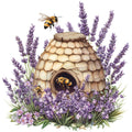 Rustic Beehive with Flowers Fabric Panel 19
