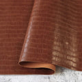 Saddle Brown Faux Crocodile Leather 1/2yds